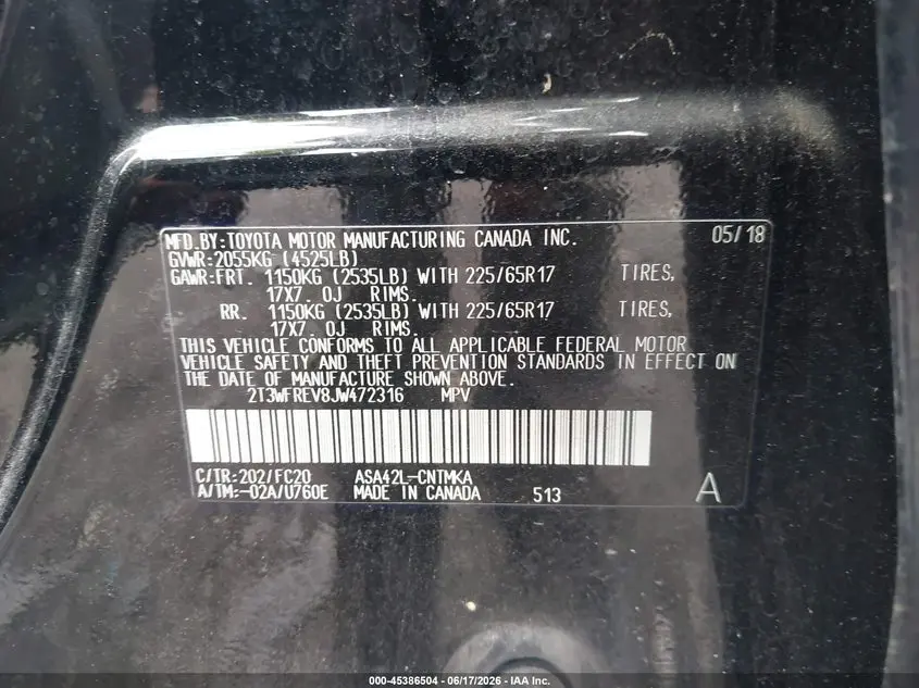 2018 TOYOTA RAV4 XLE