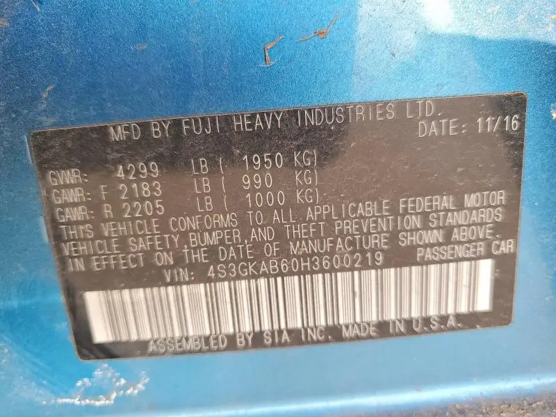 2017 SUBARU IMPREZA PREMIUM  