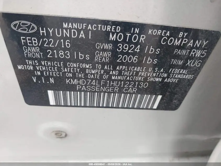 2017 HYUNDAI ELANTRA SE
