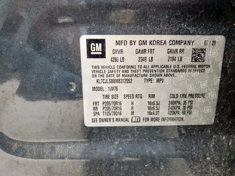 2021 CHEVROLET TRAX 1LT  