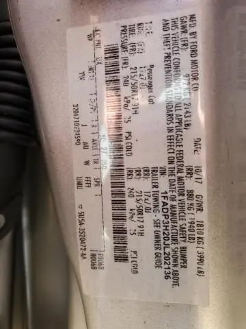 2018 FORD FOCUS SEL  