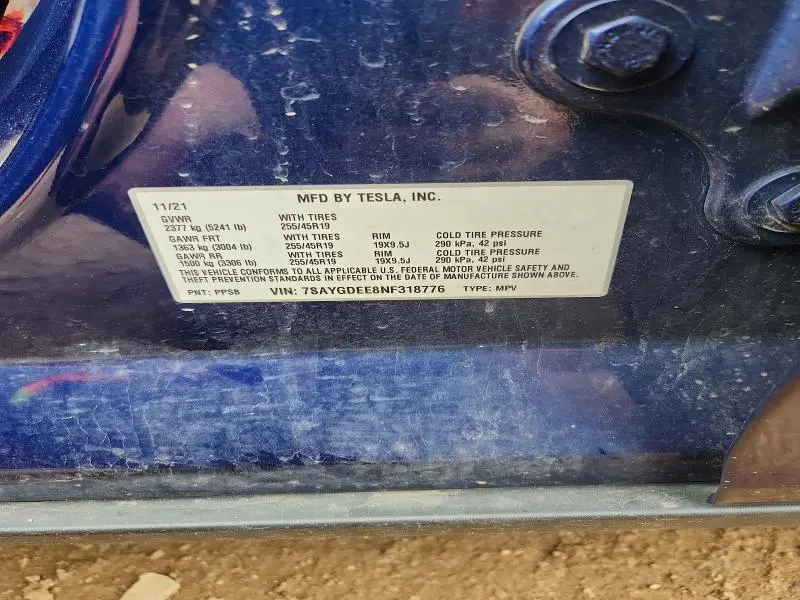 2022 TESLA MODEL Y   