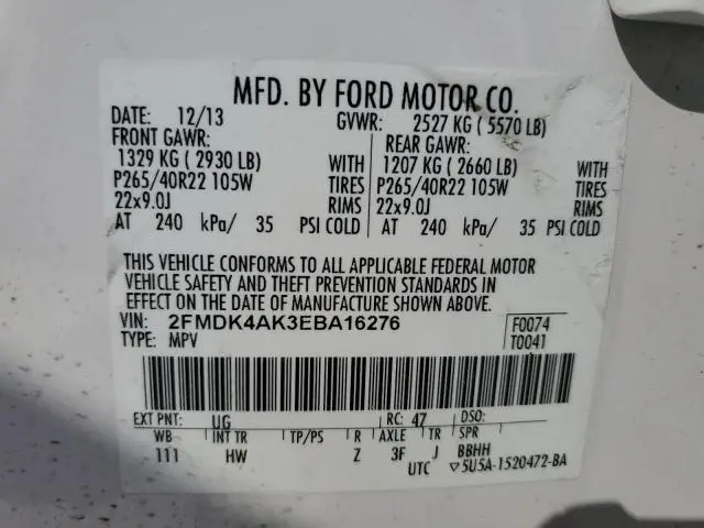 2014 FORD EDGE SPORT  