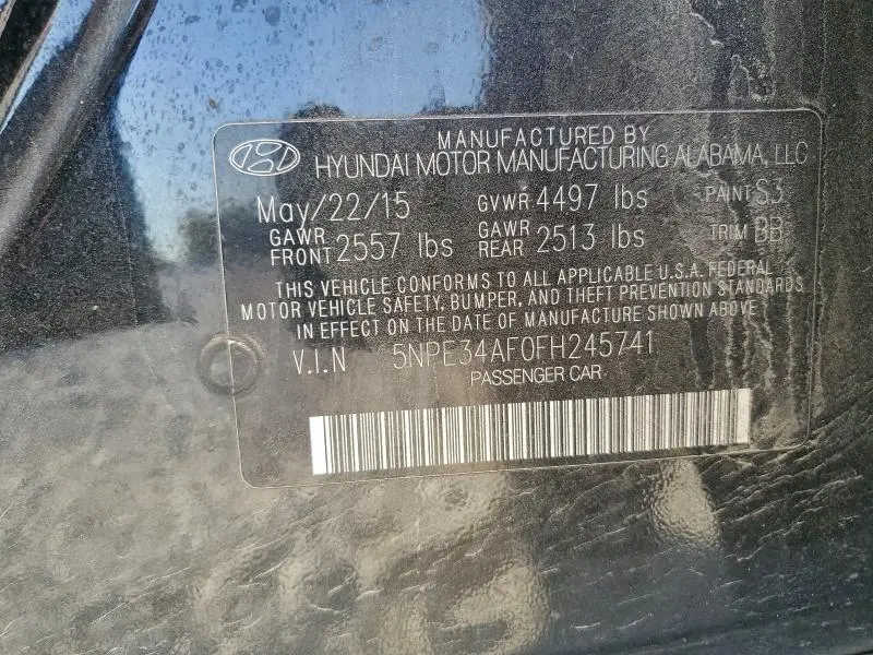 2015 HYUNDAI SONATA SPORT  