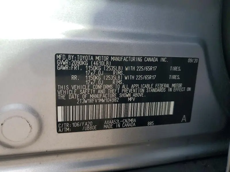 2021 TOYOTA RAV 4   