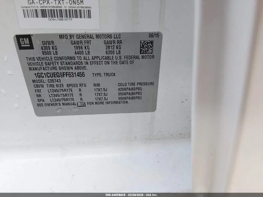 2015 CHEVROLET SILVERADO 2500HD WT