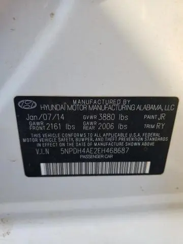 2014 HYUNDAI ELANTRA SE  