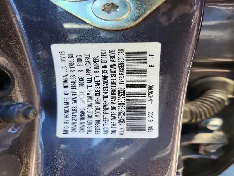2016 HONDA CIVIC LX  