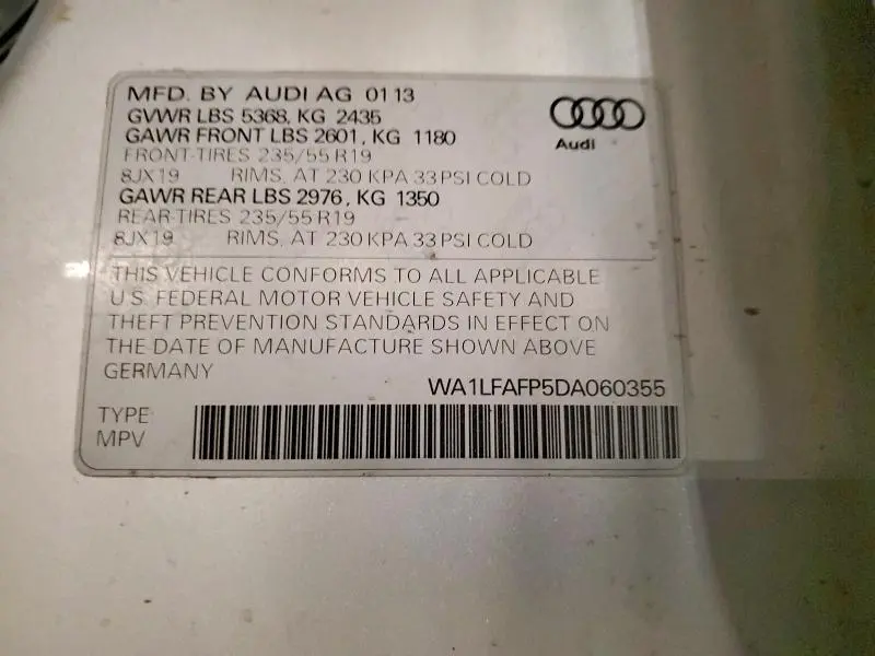 2013 AUDI Q5 PREMIUM PLUS  