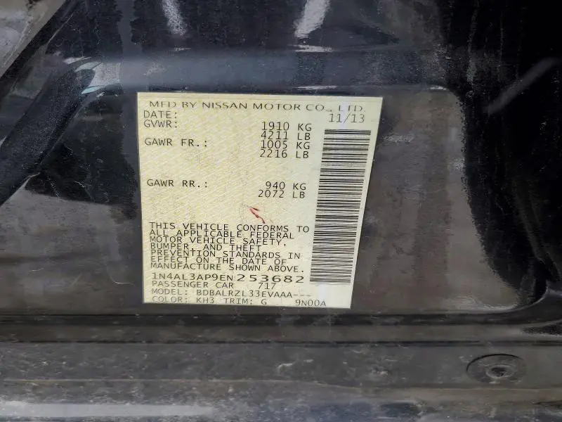 2014 NISSAN ALTIMA   