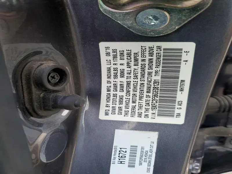2016 HONDA CIVIC LX  