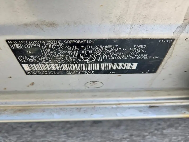 2011 TOYOTA RAV4 BASE  