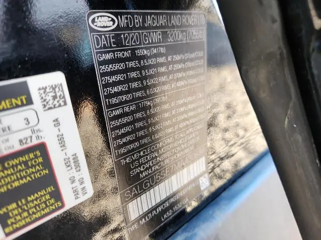 2021 LAND ROVER RANGE ROVER AUTOBIOGRAPHY FIFTY EDITION  