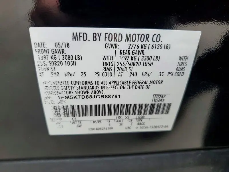 2018 FORD EXPLORER XLT  