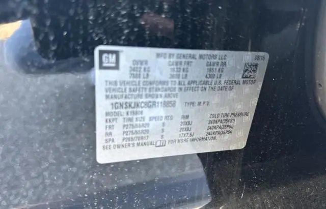 2016 CHEVROLET SUBURBAN K1500 LTZ  