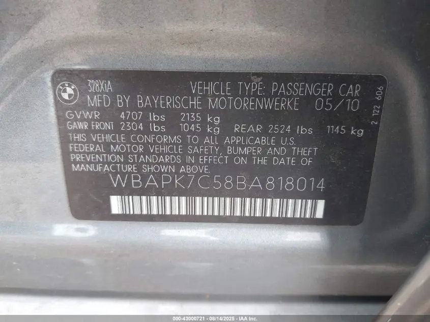 2011 BMW 328I XDRIVE
