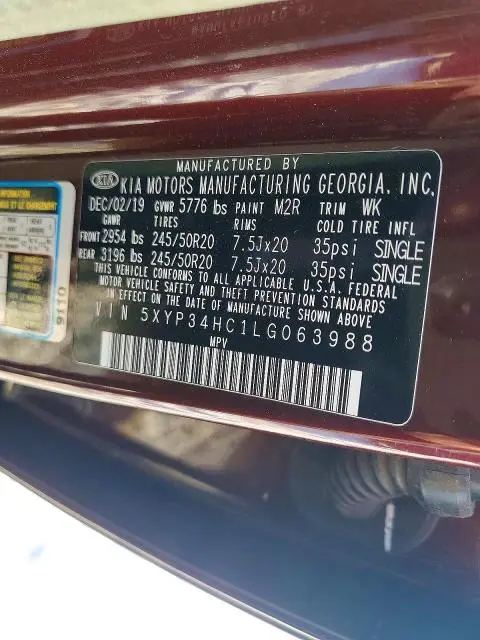 2020 KIA TELLURIDE EX  