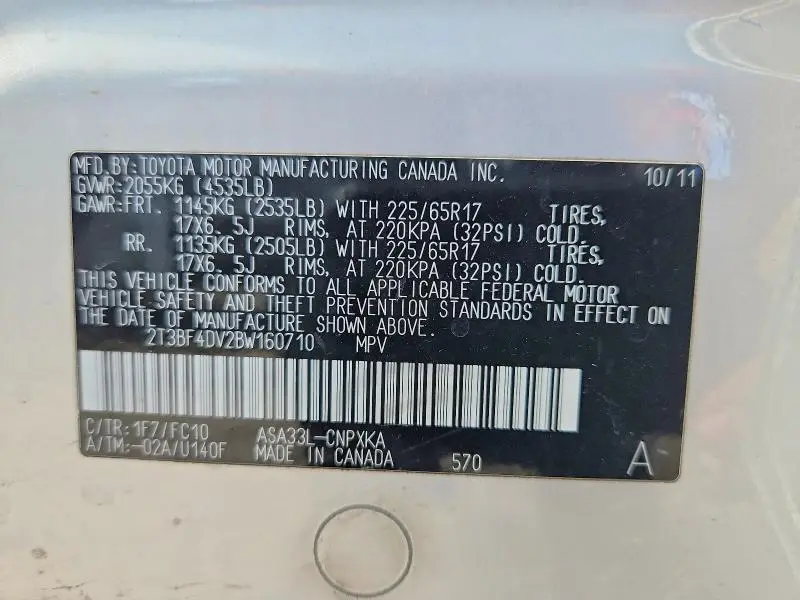 2011 TOYOTA RAV4 BASE  