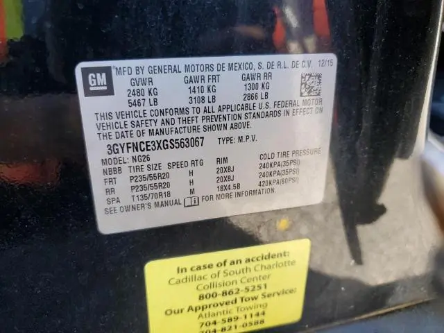 2016 CADILLAC SRX PERFORMANCE COLLECTION  