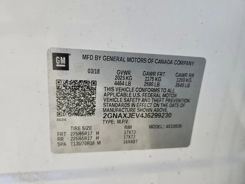 2018 CHEVROLET EQUINOX LT  