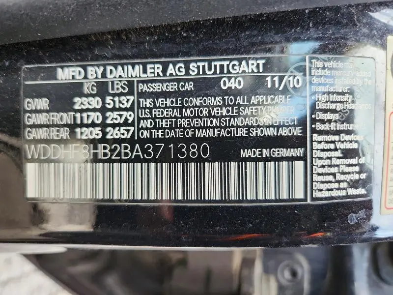 2011 MERCEDES-BENZ E 350 4MATIC  