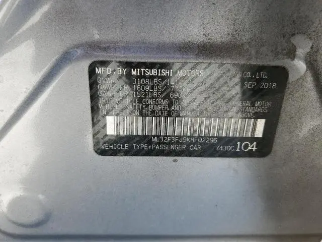 2019 MITSUBISHI MIRAGE G4 ES