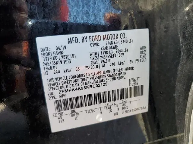 2019 FORD EDGE TITANIUM  