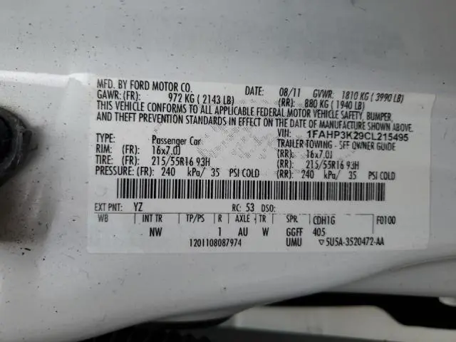 2012 FORD FOCUS SE  
