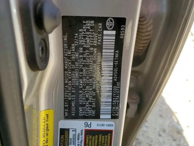 2015 TOYOTA CAMRY LE  