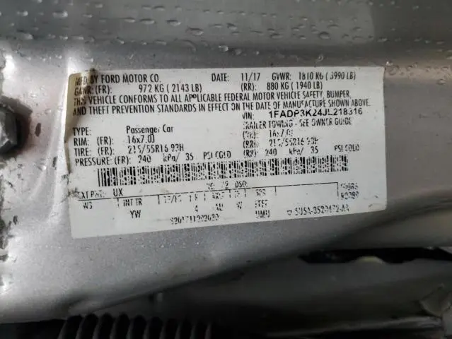 2018 FORD FOCUS SE  