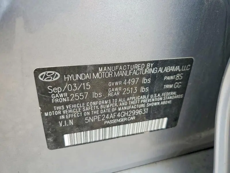 2016 HYUNDAI SONATA SE  