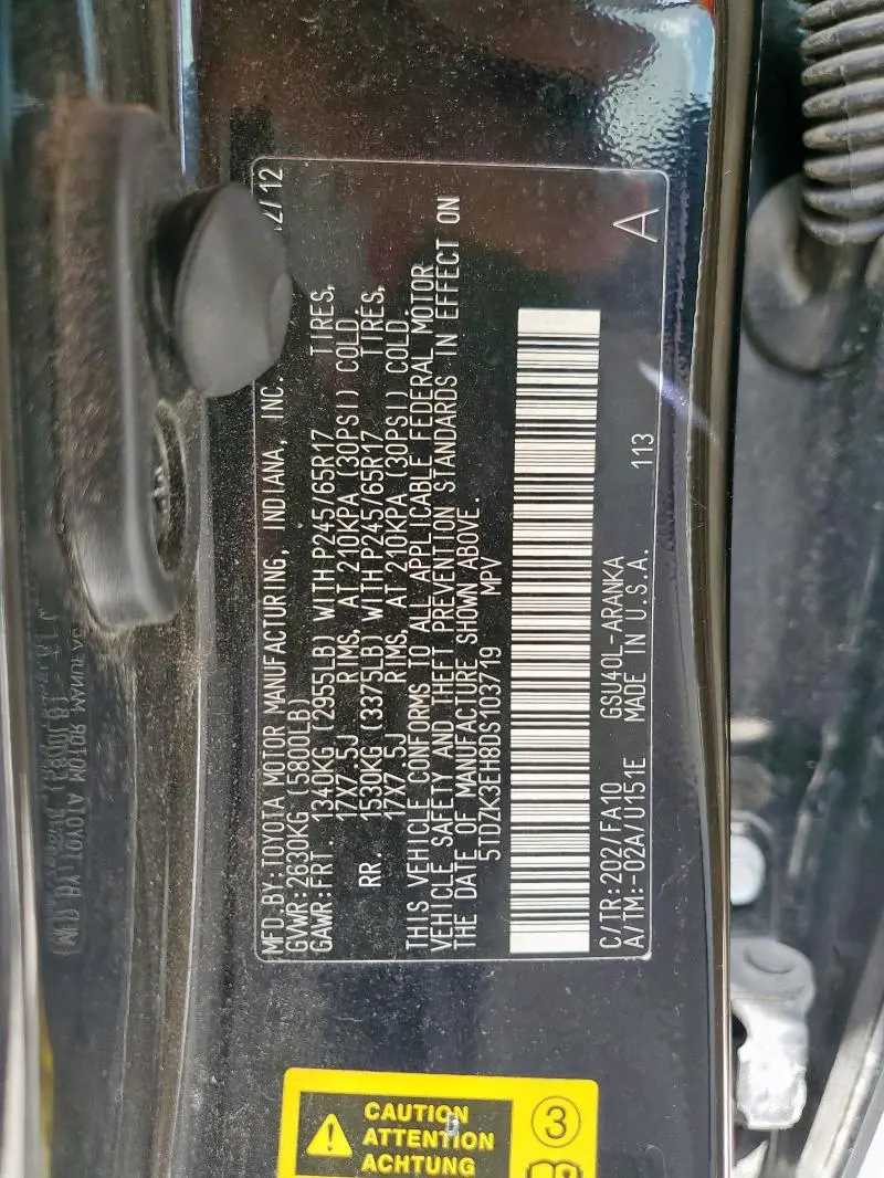 2013 TOYOTA HIGHLANDER BASE  