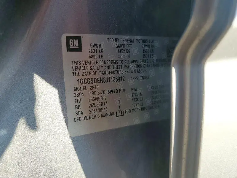 2018 CHEVROLET COLORADO Z71  