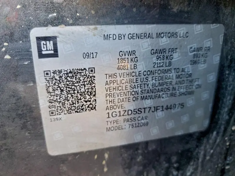 2018 CHEVROLET MALIBU LT  