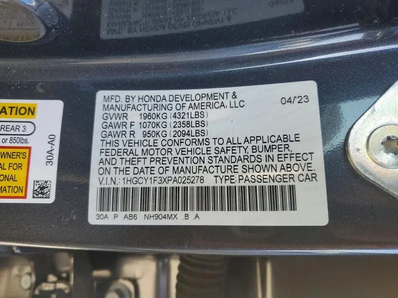 2023 HONDA ACCORD EX  