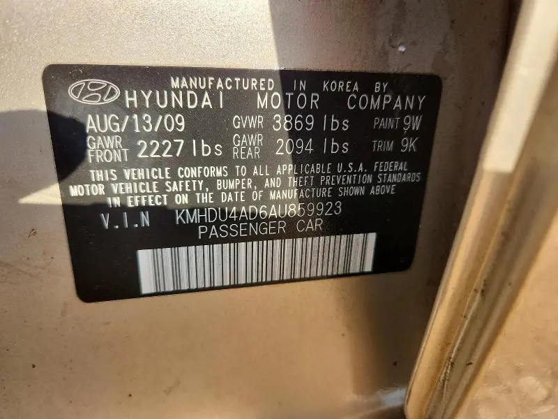 2010 HYUNDAI ELANTRA GLS  