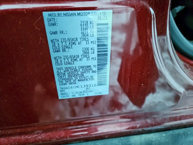 2021 NISSAN MURANO SV  