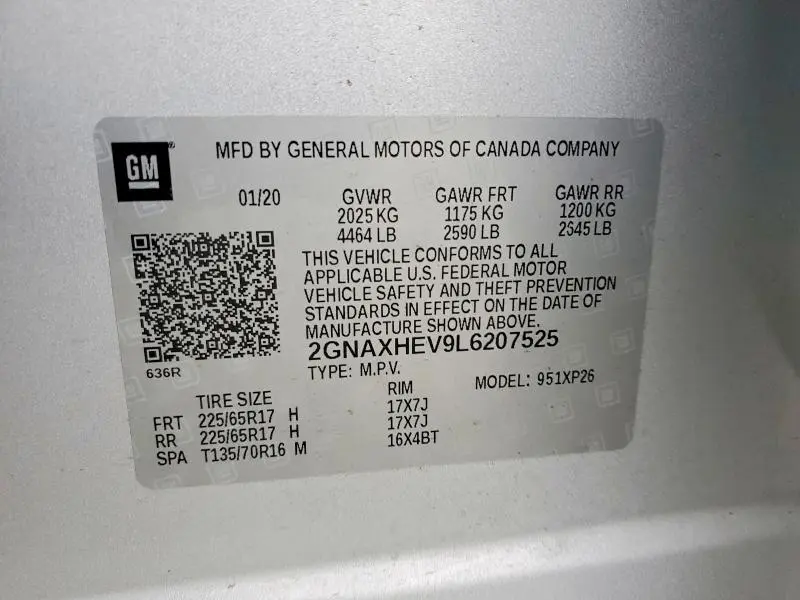 2020 CHEVROLET EQUINOX LS  