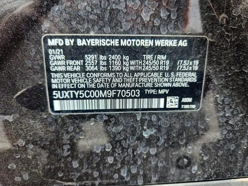 2021 BMW X3 XDRIVE30I  