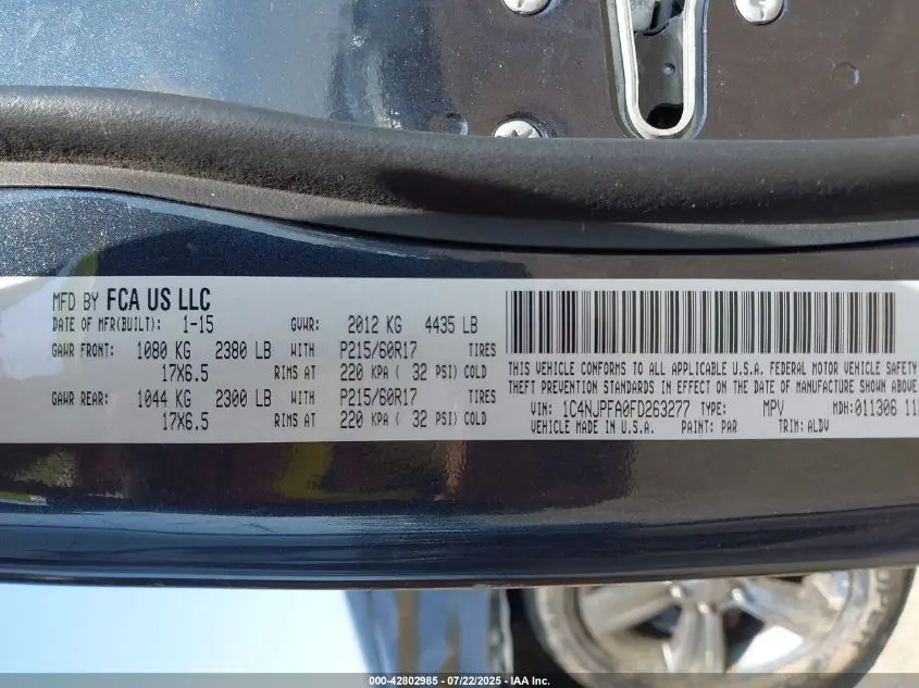 2015 JEEP PATRIOT HIGH ALTITUDE EDITION