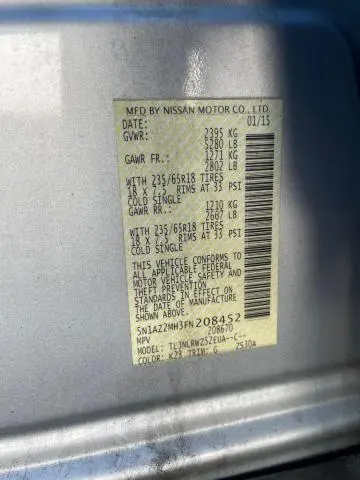 2015 NISSAN MURANO S  