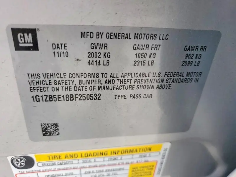 2011 CHEVROLET MALIBU LS  