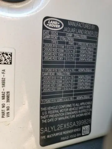 2025 LAND ROVER RANGE ROVER VELAR DYNAMIC SE  