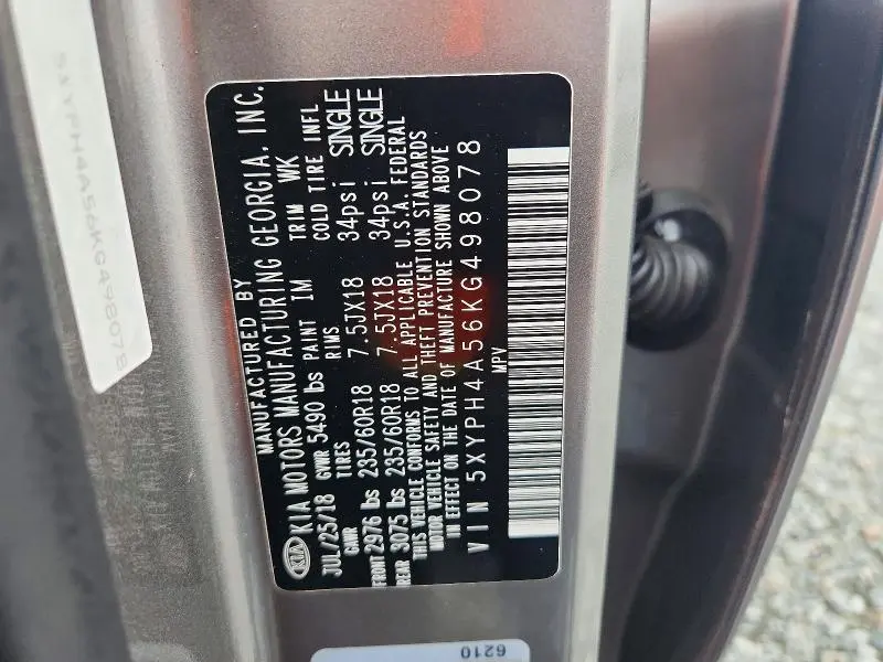 2019 KIA SORENTO EX V6  