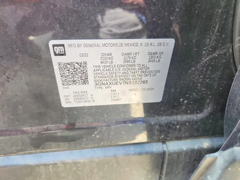 2022 CHEVROLET EQUINOX LT  