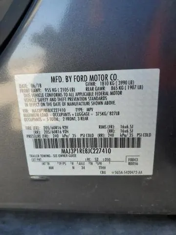 2018 FORD ECOSPORT S  