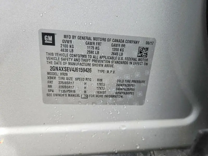 2018 CHEVROLET EQUINOX LT  