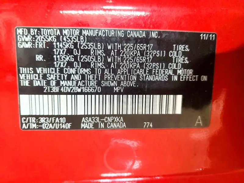 2011 TOYOTA RAV4 BASE  