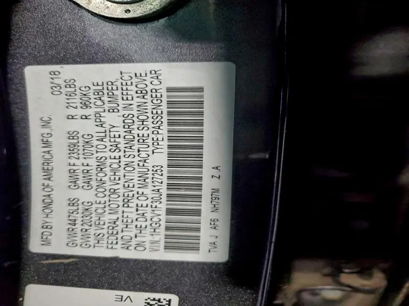 2018 HONDA ACCORD SPORT  