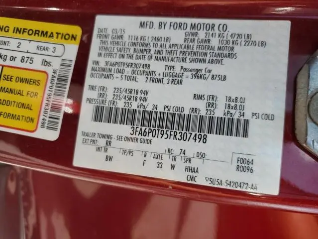2015 FORD FUSION SE  